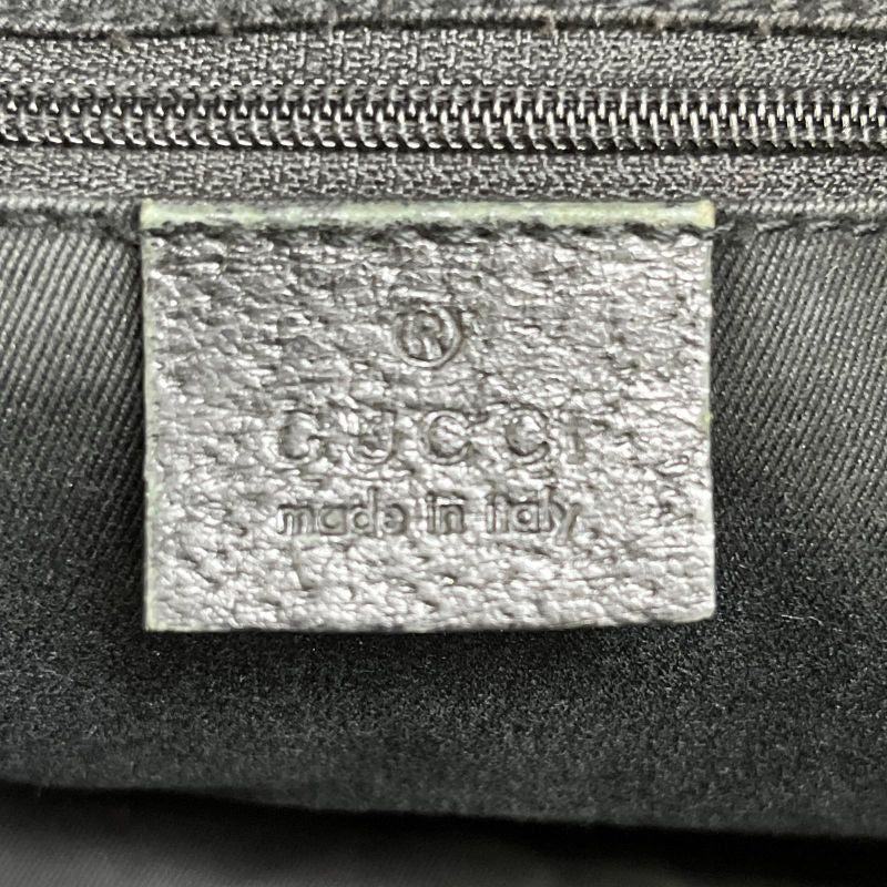 Gucci GG Canvas 113009 Leather Handbag Tote Genuine Leather Black Women ECM