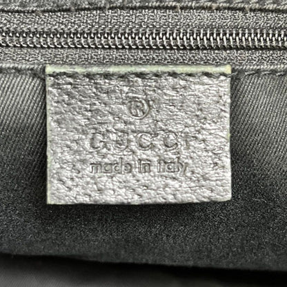 Gucci GG Canvas 113009 Leather Handbag Tote Genuine Leather Black Women ECM