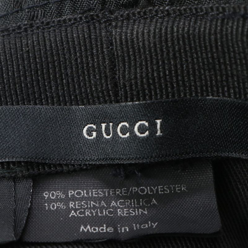 Gucci GG Nylon Bucket Hat Bucketha L Hat Black Men's Fashion Apparel ECM Cy1-4