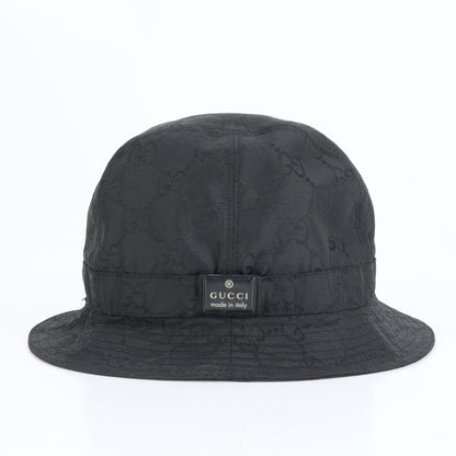 Gucci GG Nylon Bucket Hat Bucketha L Hat Black Men's Fashion Apparel ECM Cy1-4
