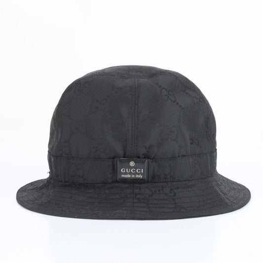 Gucci GG Nylon Bucket Hat Bucketha L Hat Black Men's Fashion Apparel ECM Cy1-4