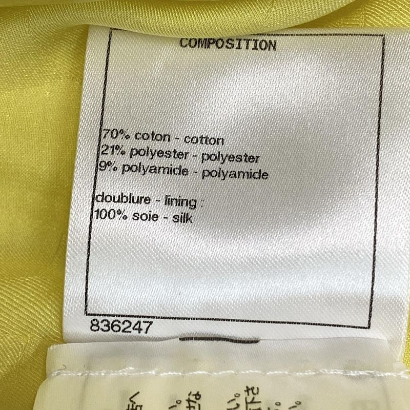 Chanel Jacket Size 36 S Women - P61100 Yellow And White Long Sleeves / Tweed /