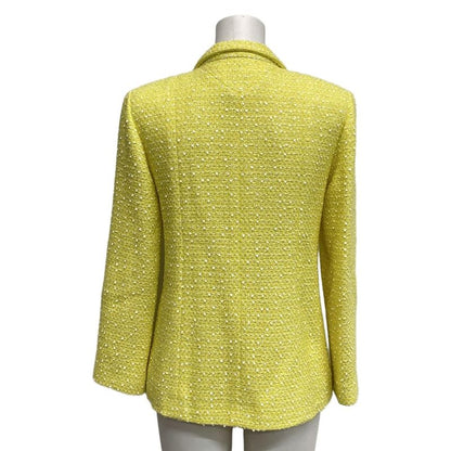 Chanel Jacket Size 36 S Women - P61100 Yellow And White Long Sleeves / Tweed /