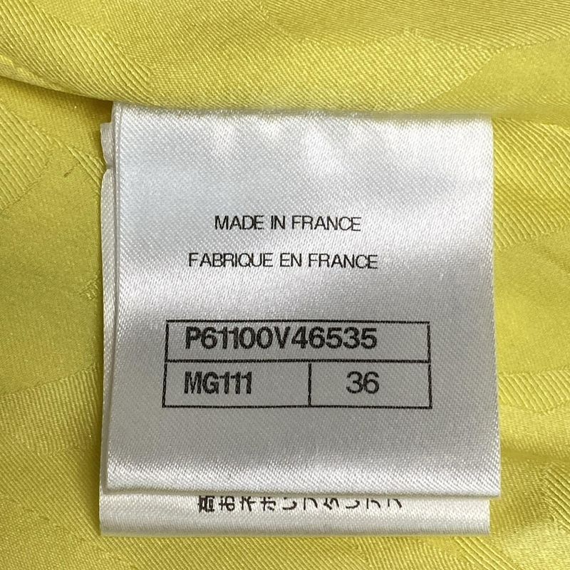 Chanel Jacket Size 36 S Women - P61100 Yellow And White Long Sleeves / Tweed /