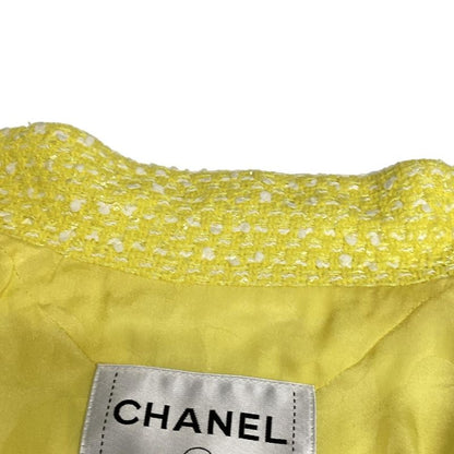 Chanel Jacket Size 36 S Women - P61100 Yellow And White Long Sleeves / Tweed /