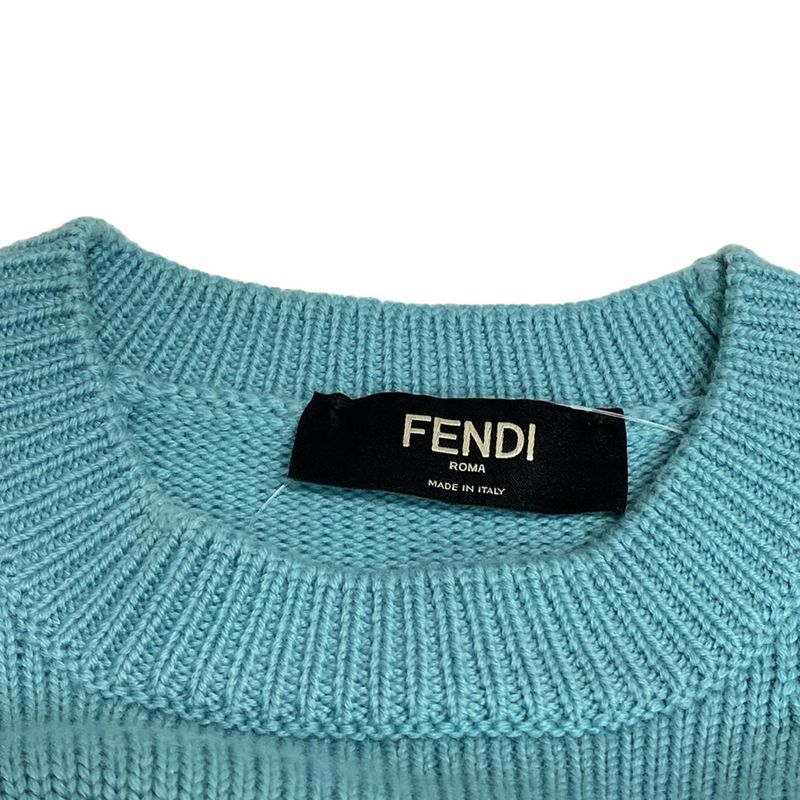 Fendi Long Sleeve Sweater Size 44 L Women - Fzx123 AM6E Light Green Baguette