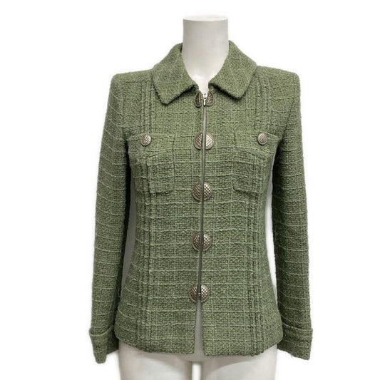 Chanel Jacket Size 34 S Ladies - P55551 Light Khaki Long Sleeve / Zip Up /