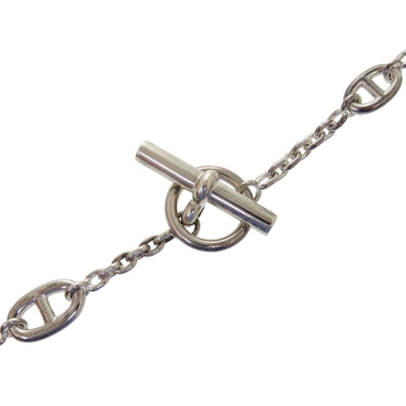 Hermes Chaine D'ancre 925 Silver Necklace 1411 Hermes
