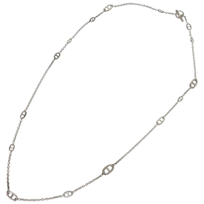 Hermes Chaine D'ancre 925 Silver Necklace 1411 Hermes