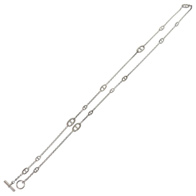 Hermes Chaine D'ancre 925 Silver Necklace 1411 Hermes