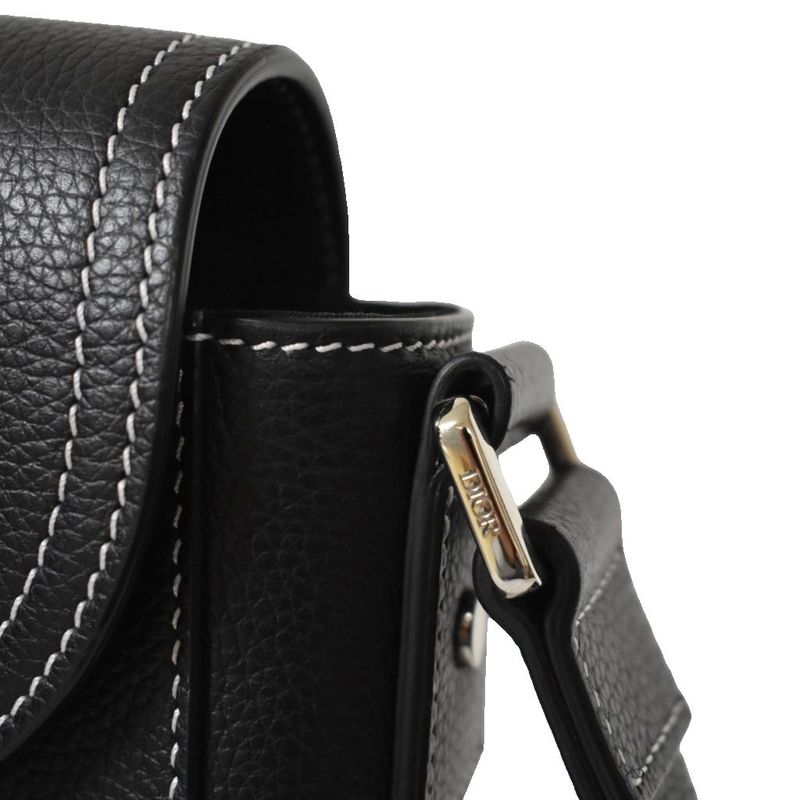 Dior Saddle Messenger Bag With Flap Small Black AA