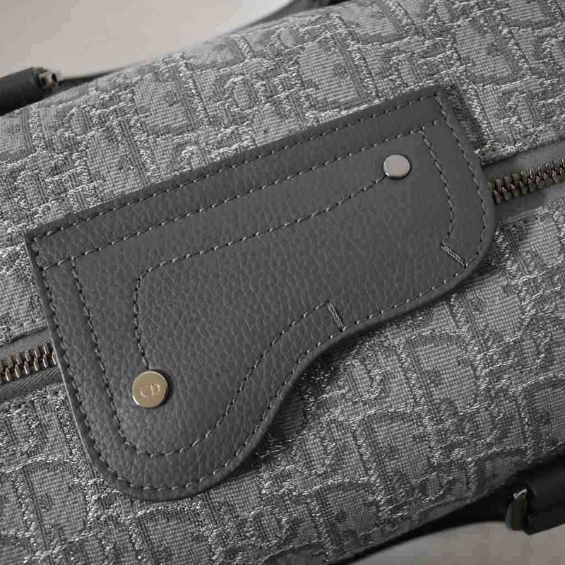 Dior Lingot26 Oblique Glitter Shoulder Bag Handbag Grey AA