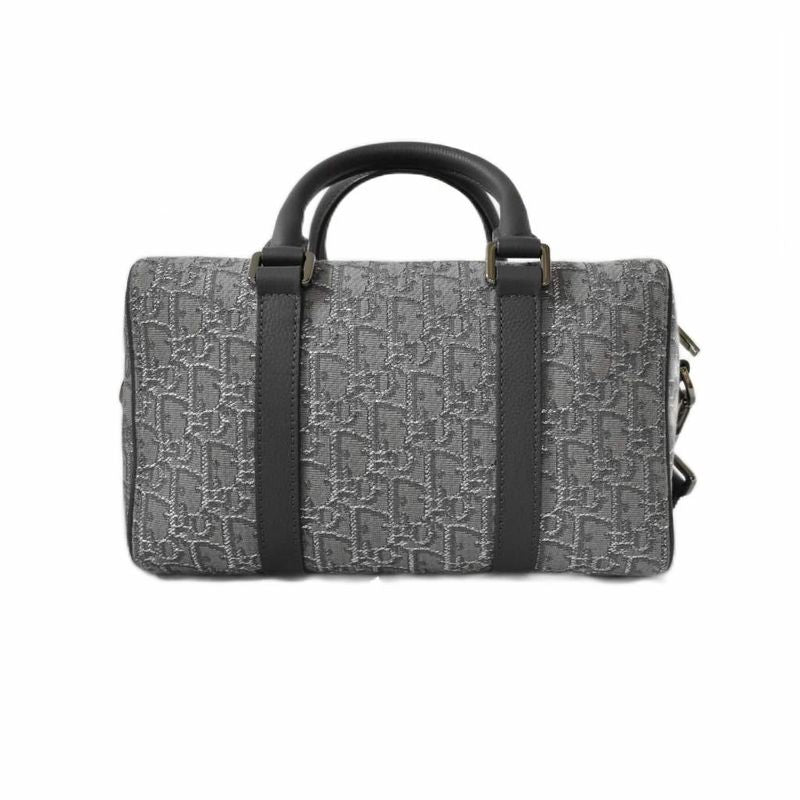 Dior Lingot26 Oblique Glitter Shoulder Bag Handbag Grey AA