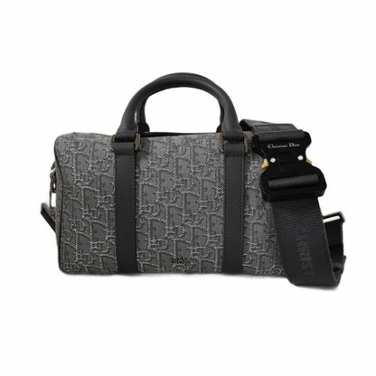 Dior Lingot26 Oblique Glitter Shoulder Bag Handbag Grey AA