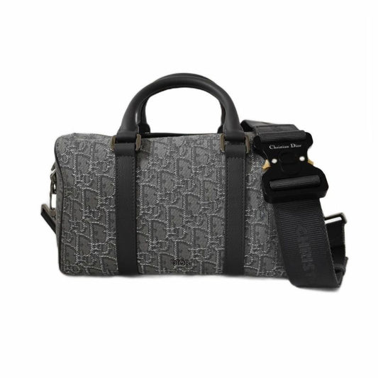 Dior Lingot26 Oblique Glitter Shoulder Bag Handbag Grey AA