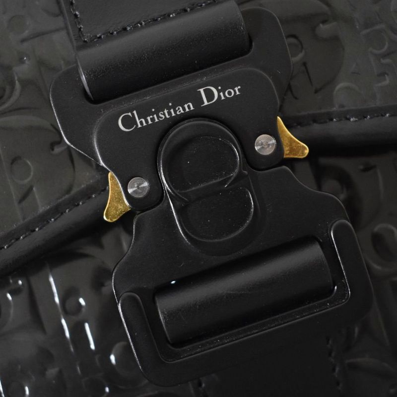 Dior Gallop Mini Shoulder Bag Embossed Black AA