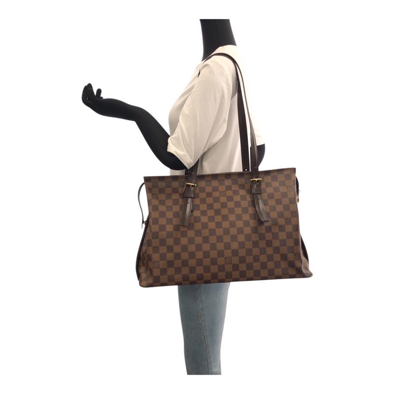 Louis Vuitton Damier Ebène Chelsea Brown Gold Hardware Pvc/leather N51119 Tote