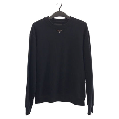 Prada Triangle Logo Plate Size M Black Cotton ACU1 2023 121 Sweatshirt Men