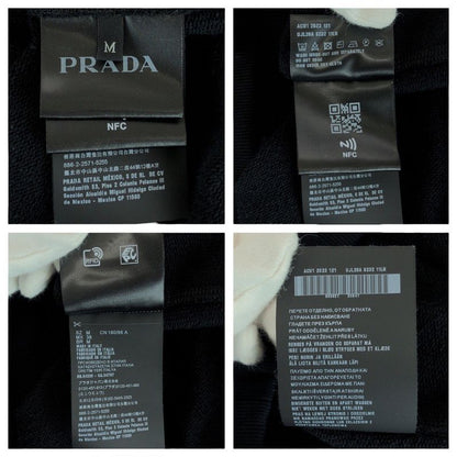 Prada Triangle Logo Plate Size M Black Cotton ACU1 2023 121 Sweatshirt Men