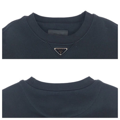 Prada Triangle Logo Plate Size M Black Cotton ACU1 2023 121 Sweatshirt Men