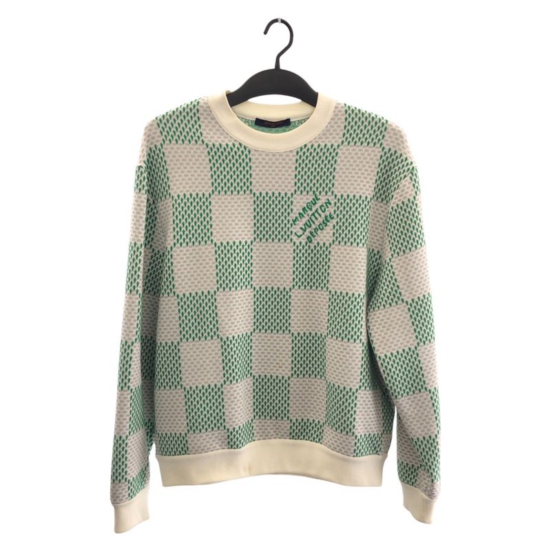 Louis Vuitton Damier Size M White Green Grey Cotton/nylon Rm241 Llm Hqy92w