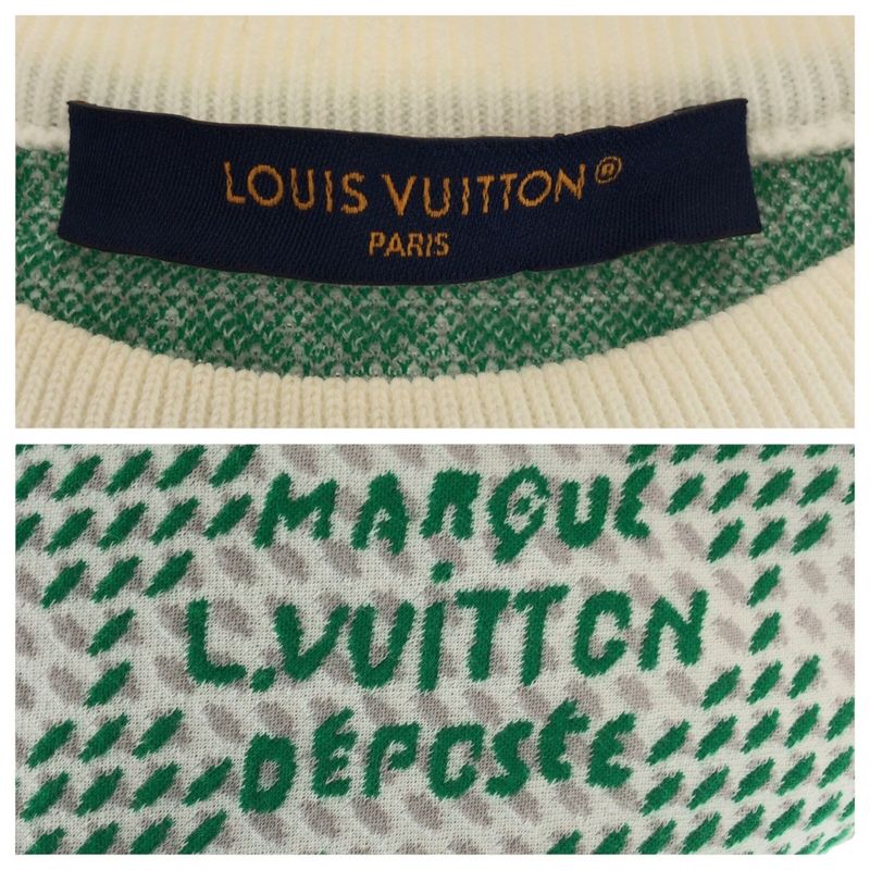 Louis Vuitton Damier Size M White Green Grey Cotton/nylon Rm241 Llm Hqy92w