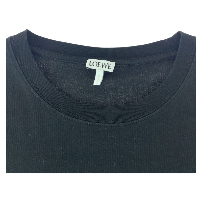 Loewe Anagram Size M Black Blue Cotton Short Sleeve T-shirt Crew Neck Men 505351