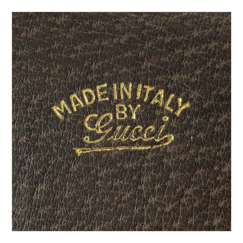 Gucci Vintage Old Gucci Sherry Line Brown Gold Hardware Leather Chain Shoulder