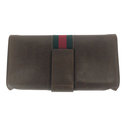 Gucci Vintage Old Gucci Sherry Line Brown Gold Hardware Leather Chain Shoulder