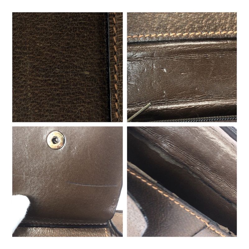 Gucci Vintage Old Gucci Sherry Line Brown Gold Hardware Leather Chain Shoulder