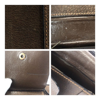 Gucci Vintage Old Gucci Sherry Line Brown Gold Hardware Leather Chain Shoulder