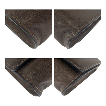 Gucci Vintage Old Gucci Sherry Line Brown Gold Hardware Leather Chain Shoulder