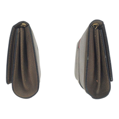 Gucci Vintage Old Gucci Sherry Line Brown Gold Hardware Leather Chain Shoulder