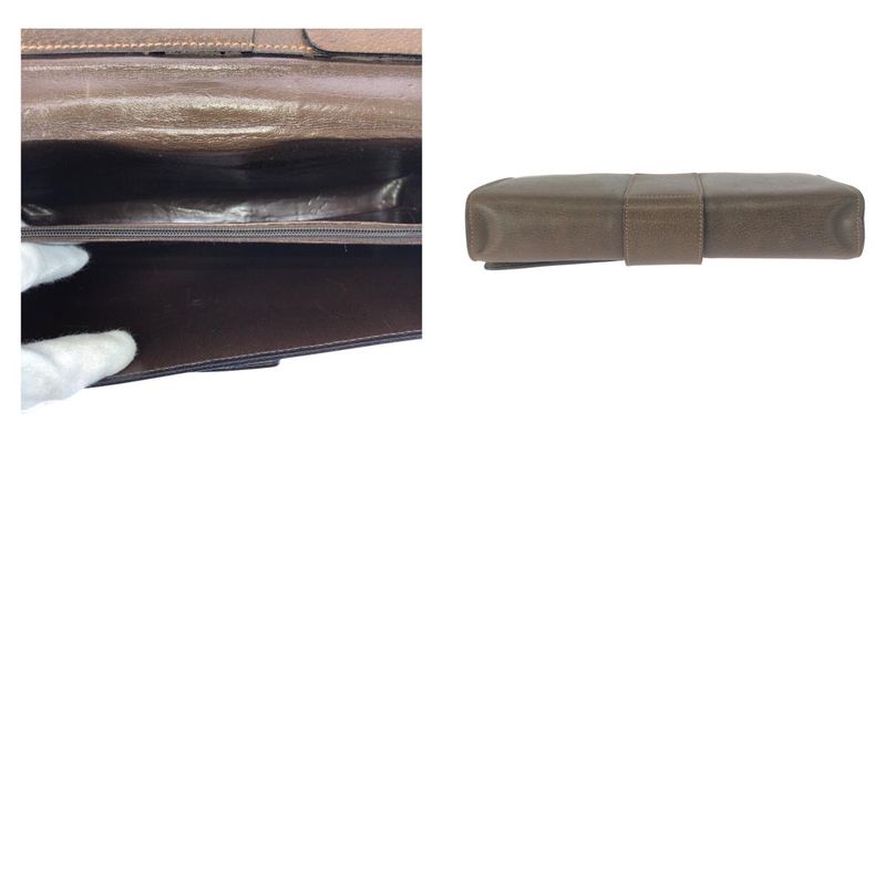 Gucci Vintage Old Gucci Sherry Line Brown Gold Hardware Leather Chain Shoulder