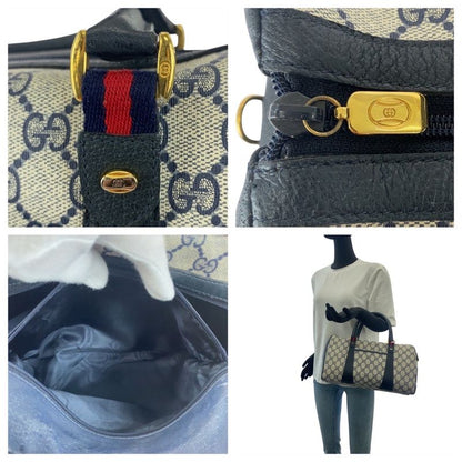 Gucci Vintage Sherry Line GG Supreme Canvas Handbag Boston Bag Shoulder Bag