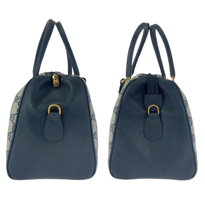 Gucci Vintage Sherry Line GG Supreme Canvas Handbag Boston Bag Shoulder Bag