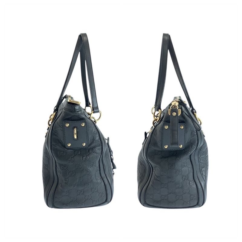 Guccissima Dark Green Gray Gold Hardware Leather 247281 Tote Bag Shoulder Bag