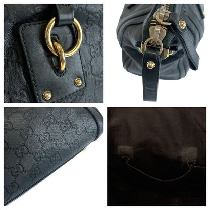 Guccissima Dark Green Gray Gold Hardware Leather 247281 Tote Bag Shoulder Bag