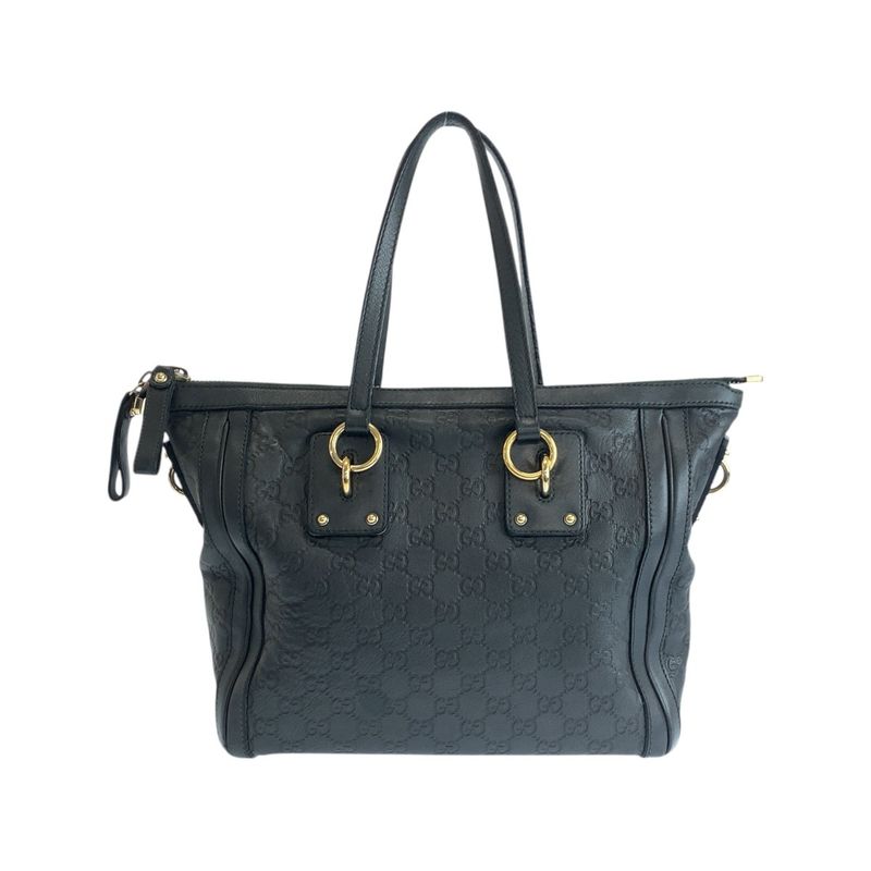 Guccissima Dark Green Gray Gold Hardware Leather 247281 Tote Bag Shoulder Bag