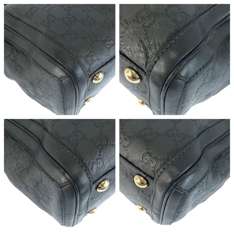 Guccissima Dark Green Gray Gold Hardware Leather 247281 Tote Bag Shoulder Bag