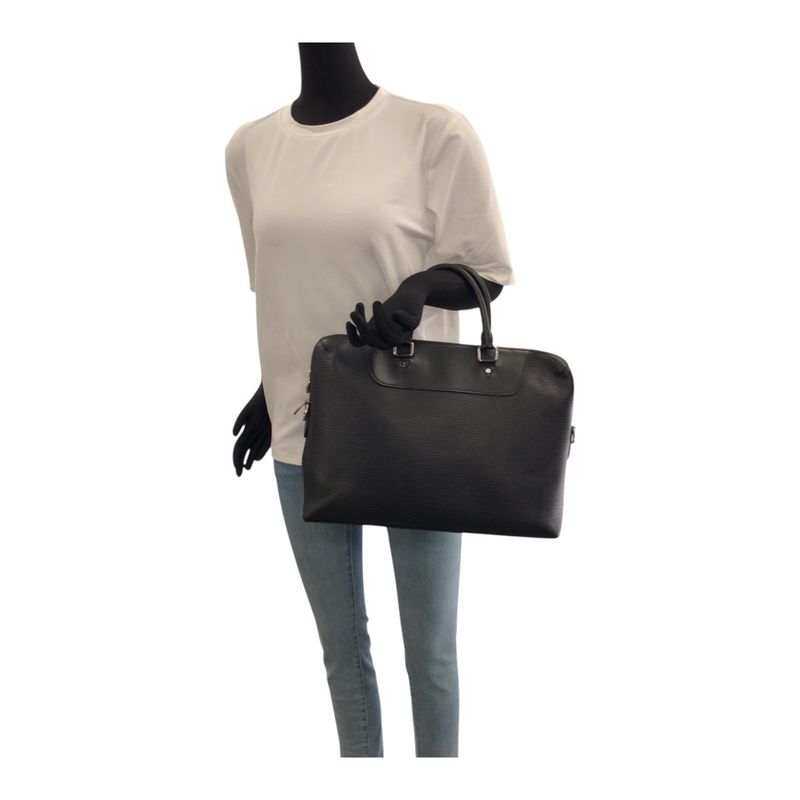 Louis Vuitton Epi Porte Dauphine Jules Black Silver Hardware Leather M50163