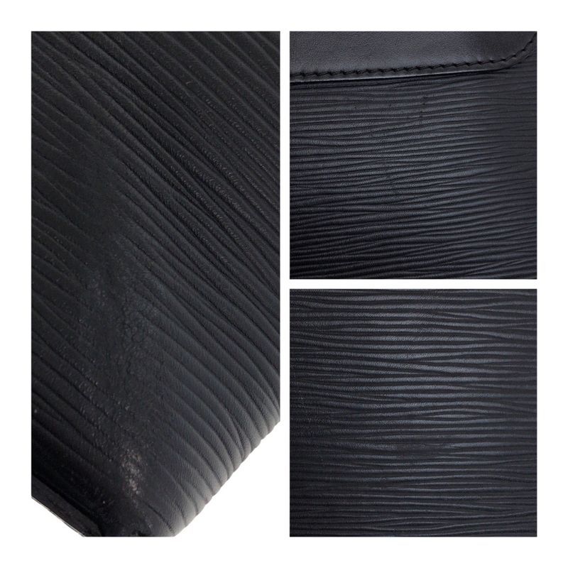 Louis Vuitton Epi Porte Dauphine Jules Black Silver Hardware Leather M50163