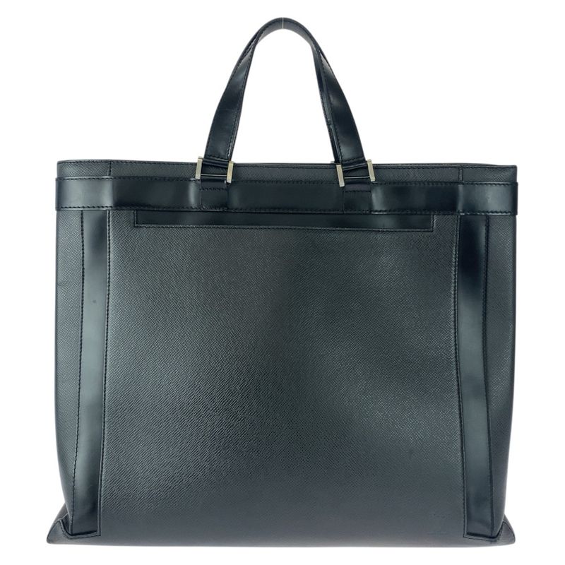 Louis Vuitton Taiga Casbek GM Black Silver Hardware Leather M31012 Business Bag