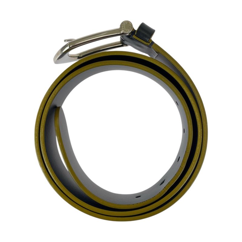 Louis Vuitton 95cm (3740in)/38" Black Silver Hardware Leather M9559 Belt Men's