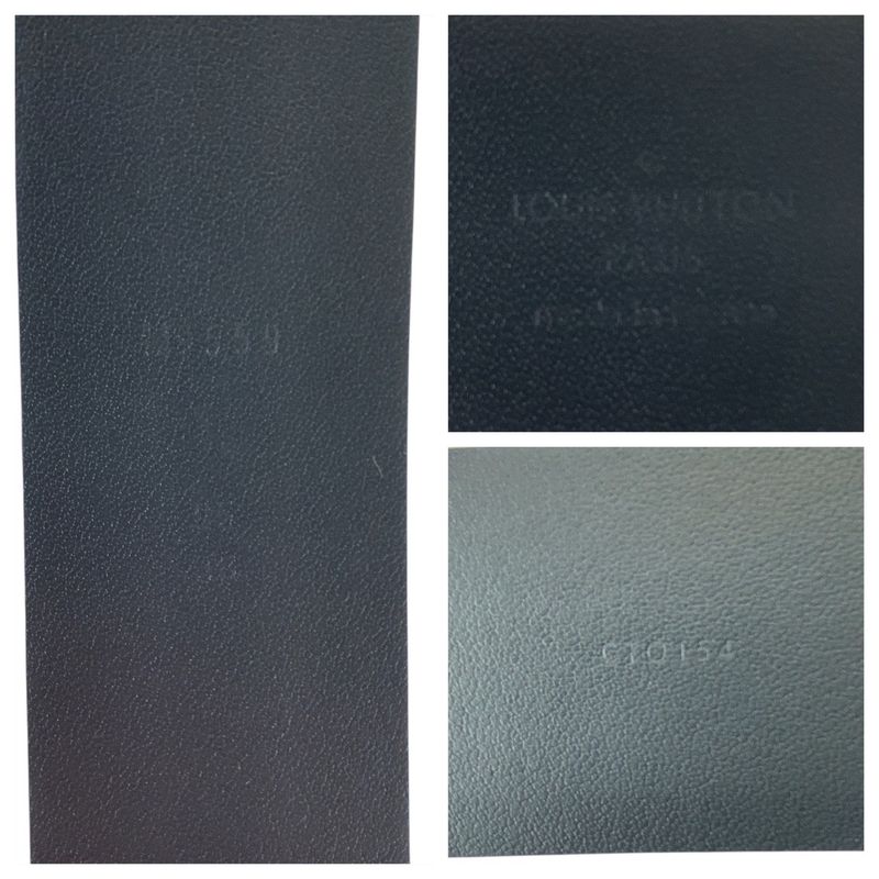 Louis Vuitton 95cm (3740in)/38" Black Silver Hardware Leather M9559 Belt Men's