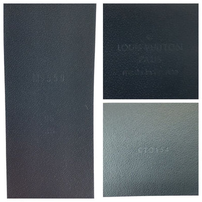 Louis Vuitton 95cm (3740in)/38" Black Silver Hardware Leather M9559 Belt Men's