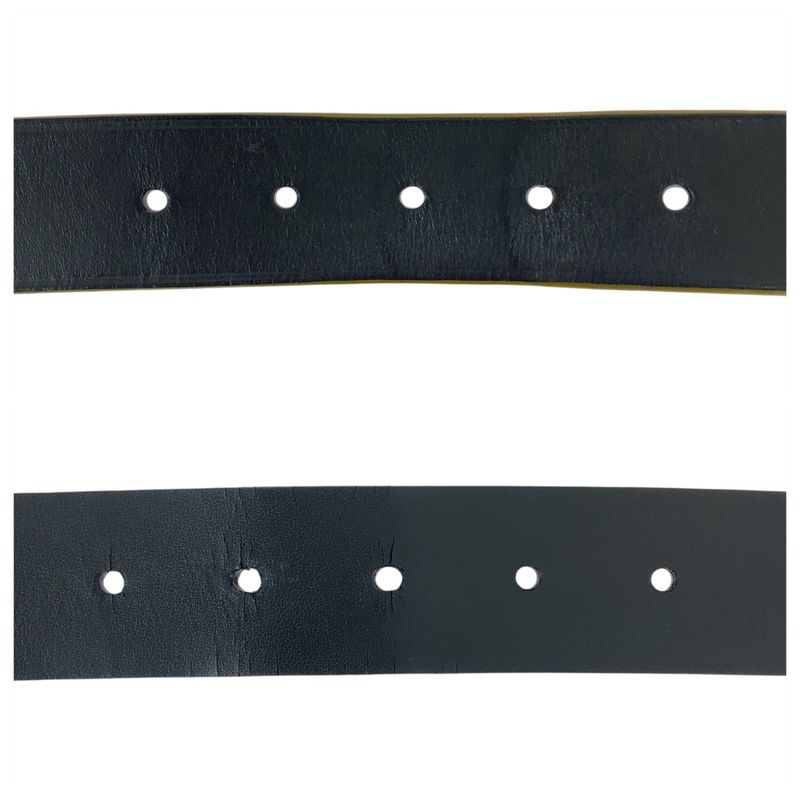 Louis Vuitton 95cm (3740in)/38" Black Silver Hardware Leather M9559 Belt Men's