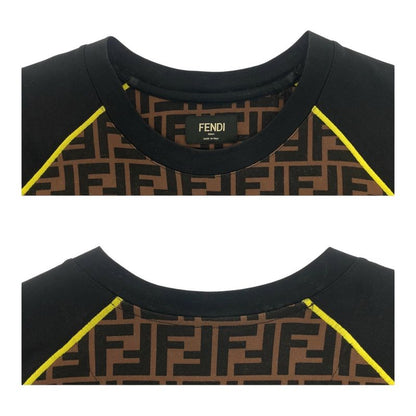 Fendi Zucca Pattern Raglan Size S Brown Yellow Cotton Ca05904627 Short Sleeve