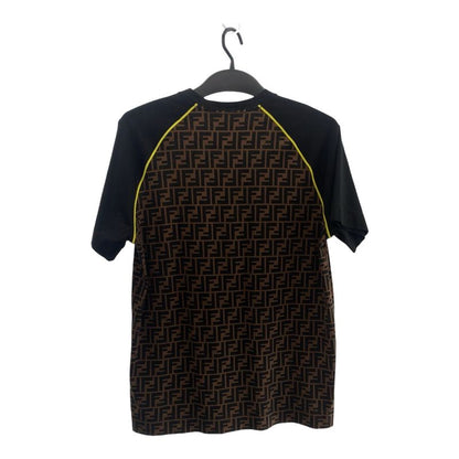 Fendi Zucca Pattern Raglan Size S Brown Yellow Cotton Ca05904627 Short Sleeve