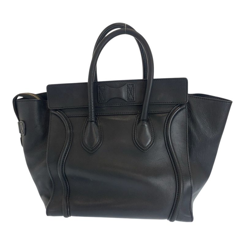 Celine Luggage Mini Shopper Black Gold Hardware Leather F SA 0132 Tote Bag